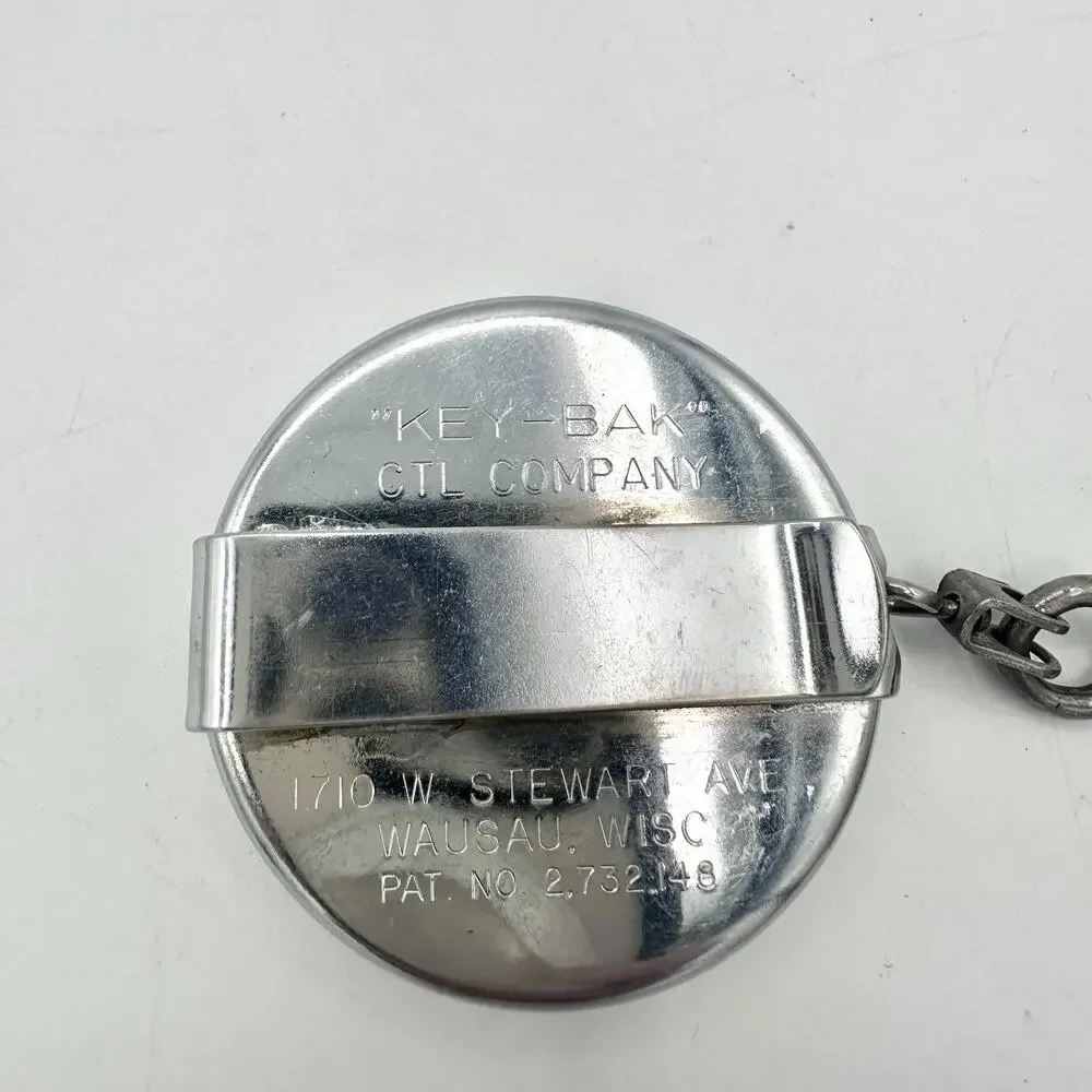 Vintage Original Key-Bak Retractable Metal Keychain Made in the USA Works